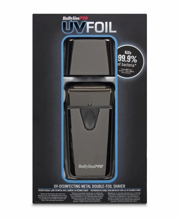 BaBylissPRO® UVFOIL UV-Disinfecting Metal DOUBLE-Foil Shaver [FXLFS2]