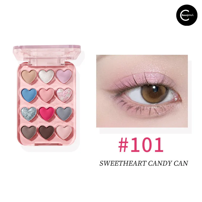 Biya Dream Ballet 12-Color Heart Eyeshadow Palette