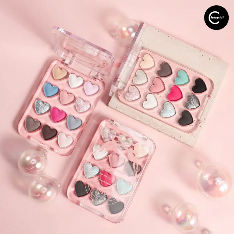 Biya Dream Ballet 12-Color Heart Eyeshadow Palette