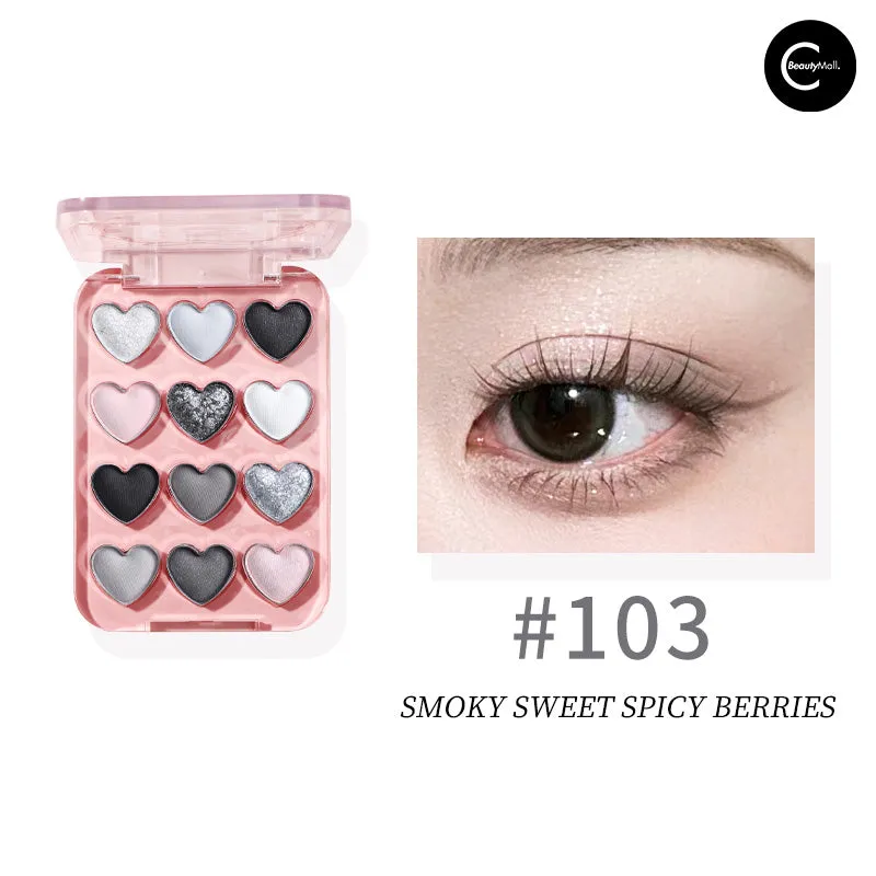 Biya Dream Ballet 12-Color Heart Eyeshadow Palette