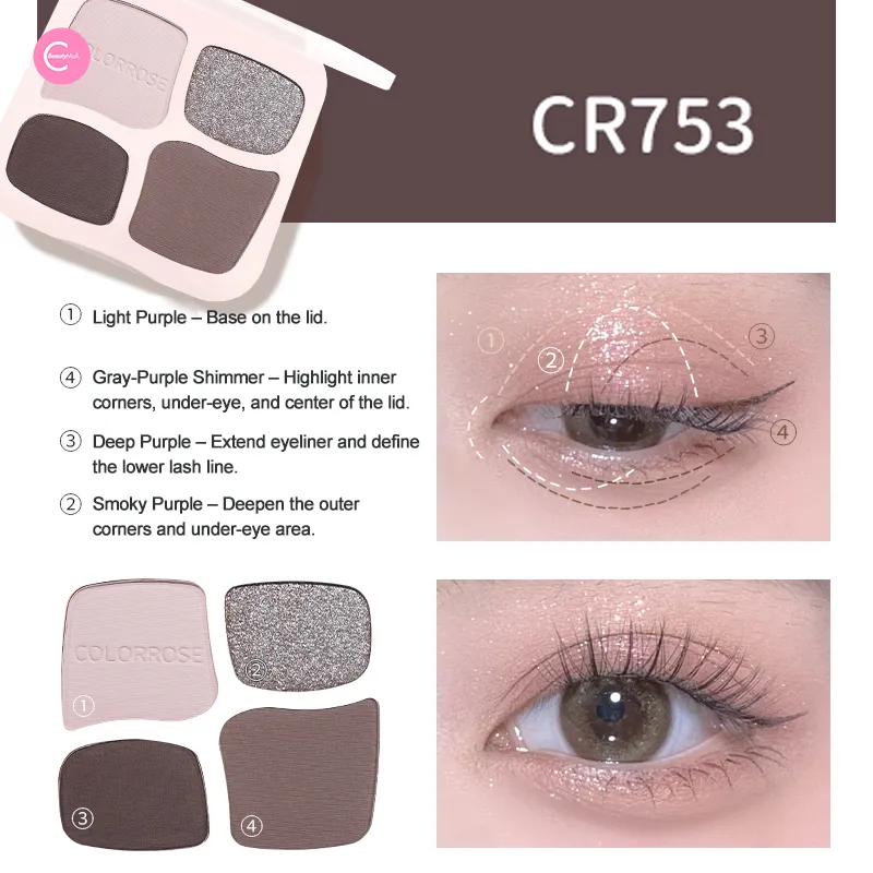 Colorrose Pocket-Sized 4-Color Eyeshadow Palette