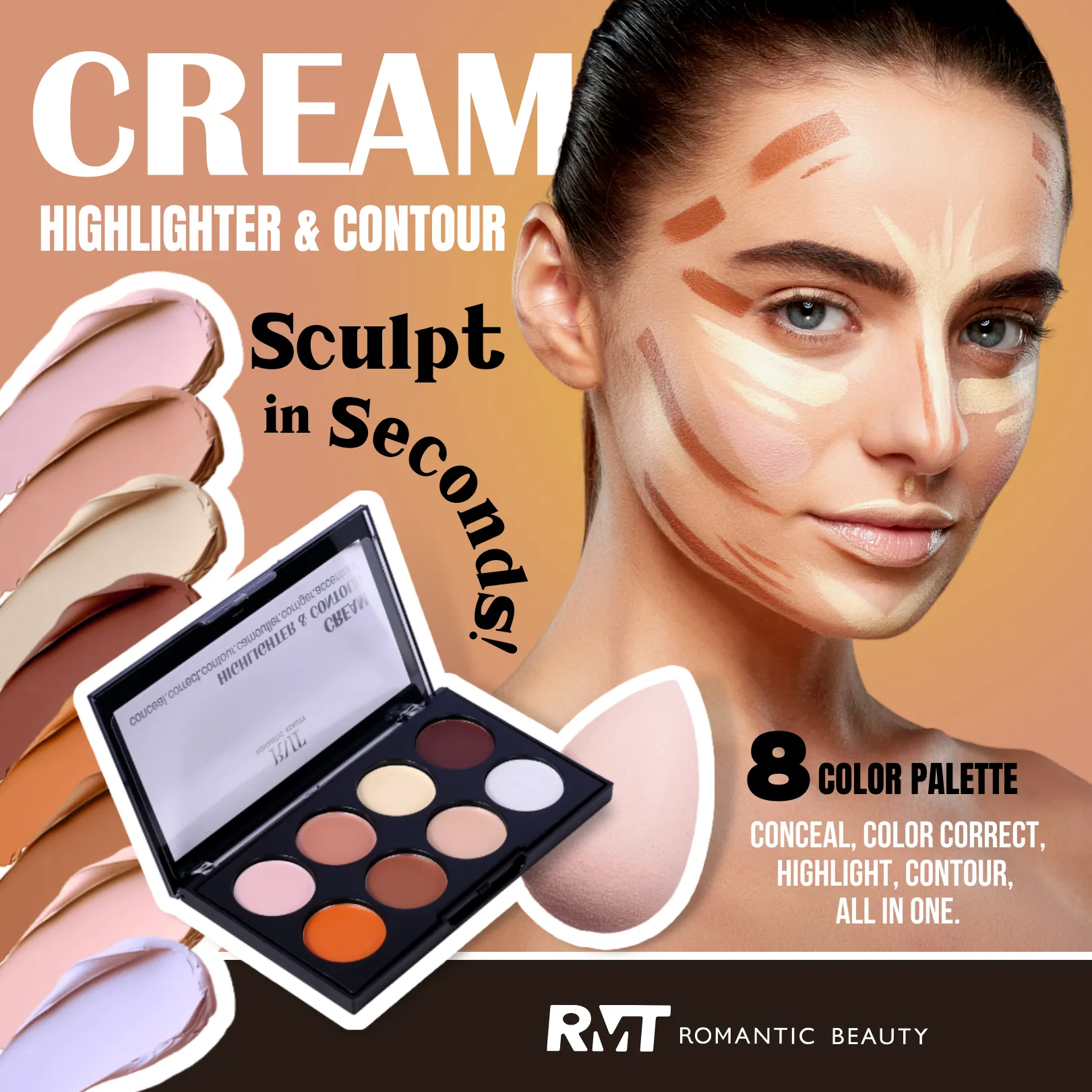 Cream Highlighter & Contour & Concealer