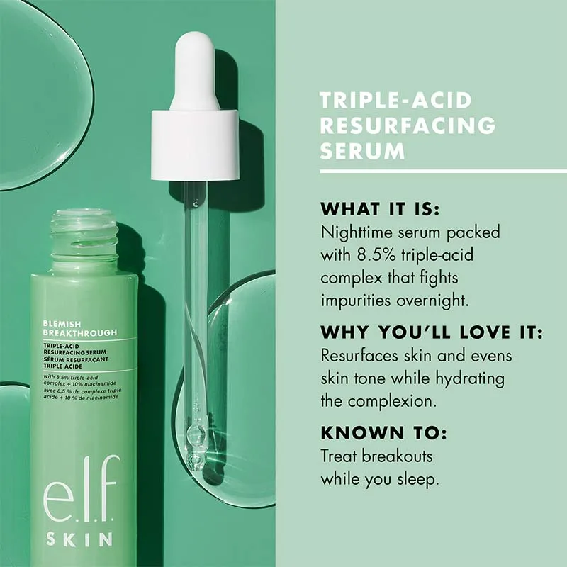 e.l.f. Blemish Breakthrough Triple-Acid Resurfacing Serum Discontinued