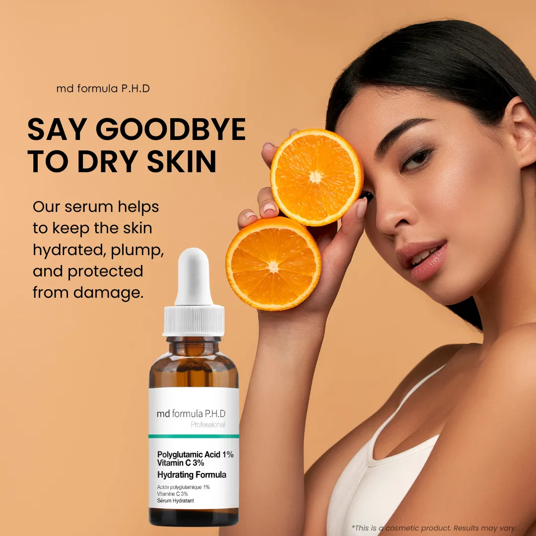 Hydrating Serum Polyglutamic Acid 1%, Vitamin C 3% 30ml