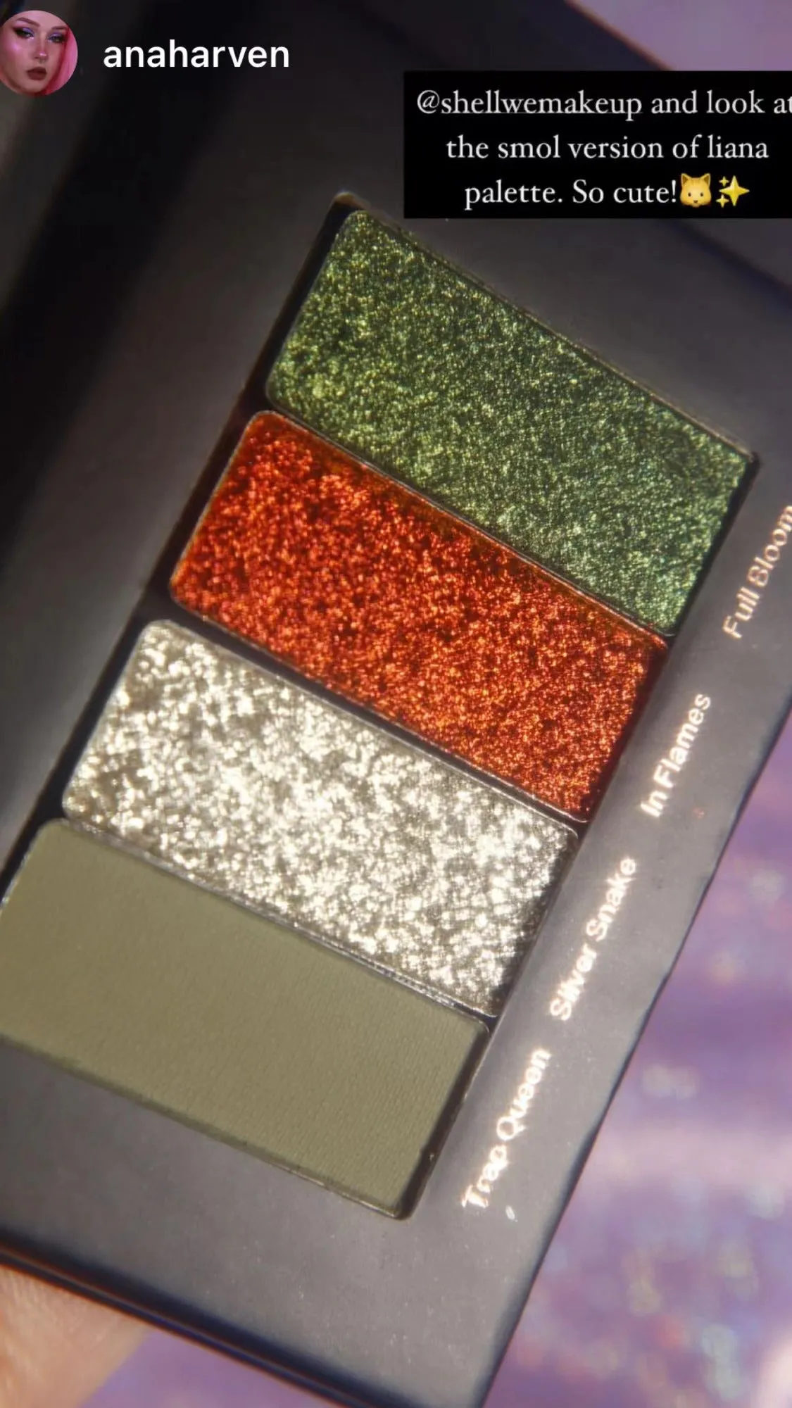 Shellwe Makeup Liana Matte-Satin Shimmer Chameleon Green Eyeshadow Palette