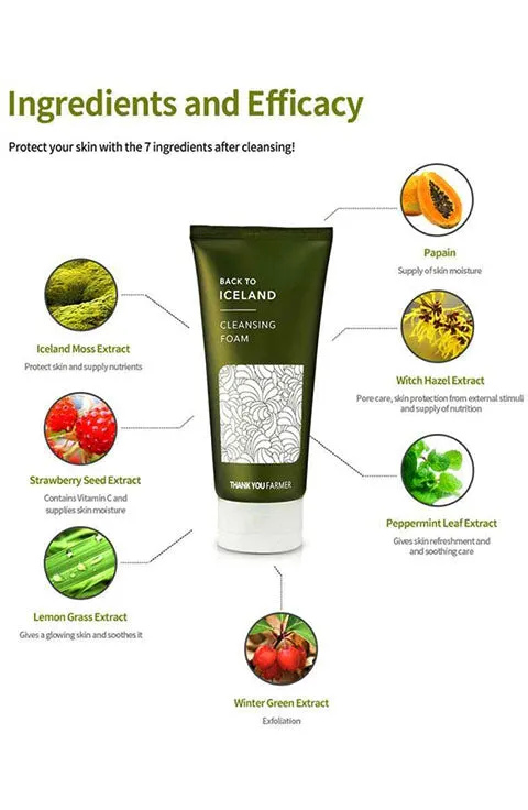 [THANK YOU FARMER] Back To Iceland Cleansing Foam (120Ml/4.22fl.oz)
