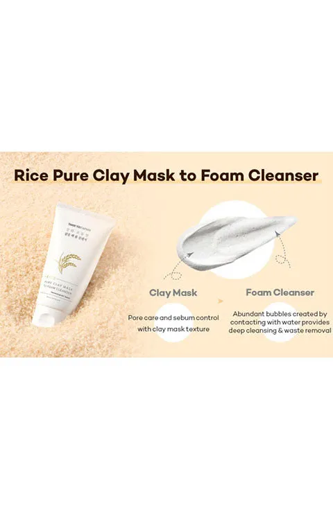 [THANK YOU FARMER] Rice Pure Clay Mask to Foam Cleanser (150mL/5.27fl.oz)