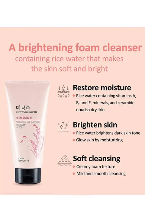 THE FACE SHOP - Rice Water Bright Cleansing Foam 150Ml or 300ml