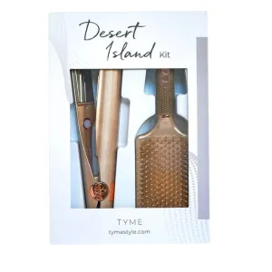 TYME 990098710 Desert Island Kit, Pro Iron & Paddle Brush (Rose Gold)
