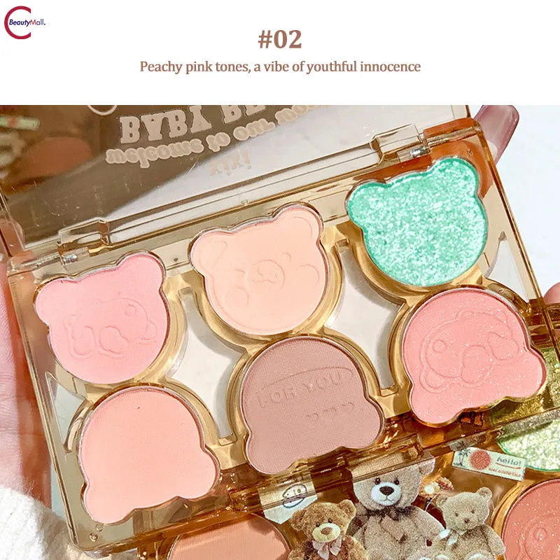 XIXI "Working Bear" Six-Color Eyeshadow Palette