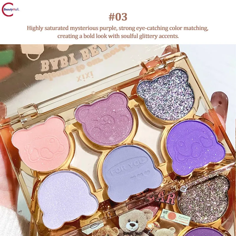 XIXI "Working Bear" Six-Color Eyeshadow Palette