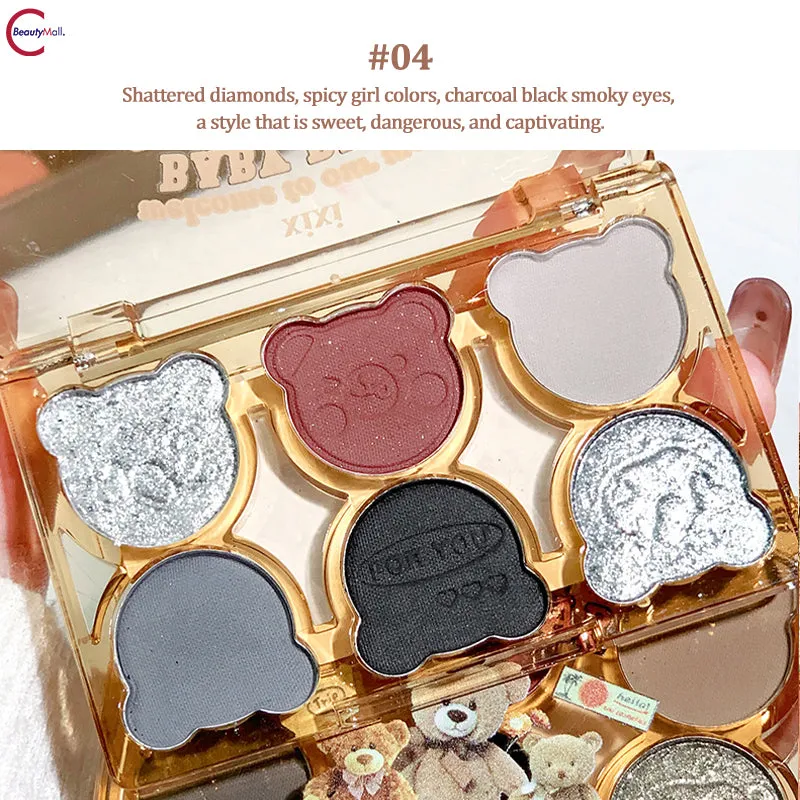 XIXI "Working Bear" Six-Color Eyeshadow Palette