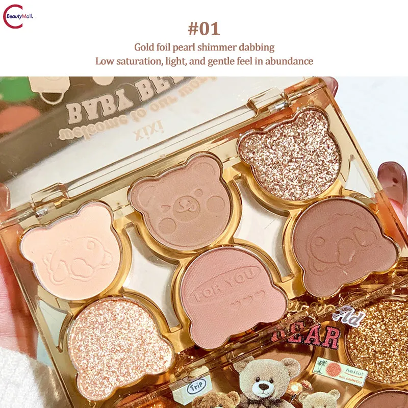 XIXI "Working Bear" Six-Color Eyeshadow Palette