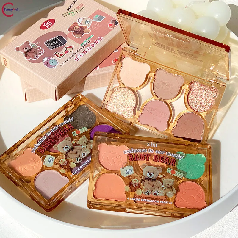XIXI "Working Bear" Six-Color Eyeshadow Palette